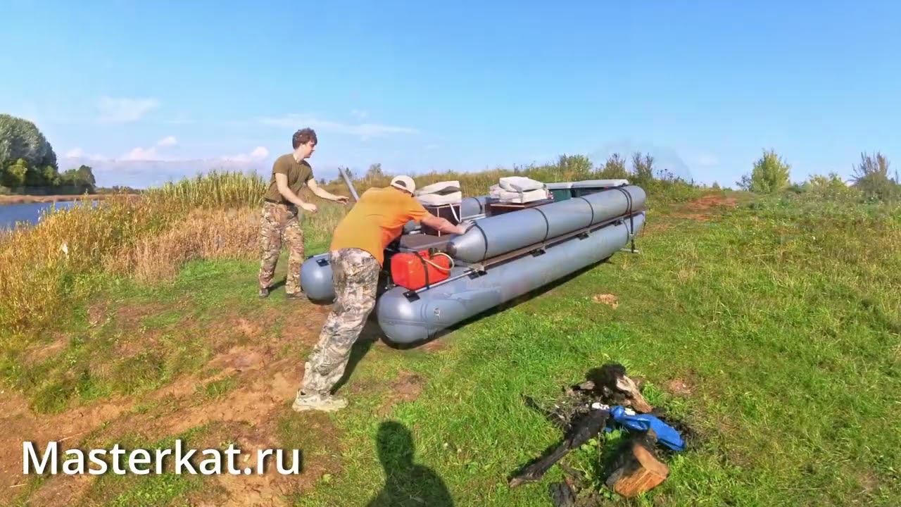 Катамаран на прицепе, транцевые колеса и передняя тележка смотреть онлайн
