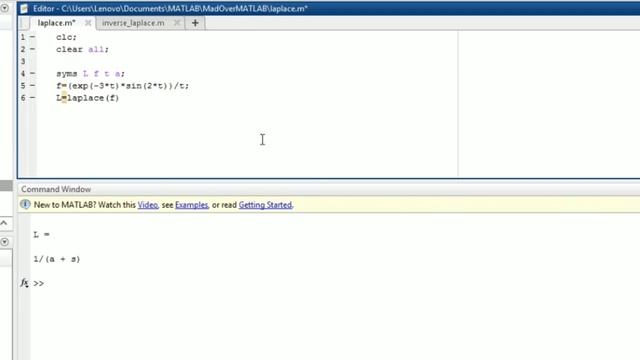 Laplace and Inverse Laplace Transform using MATLAB | MAD OVER MATLAB смотреть онлайн
