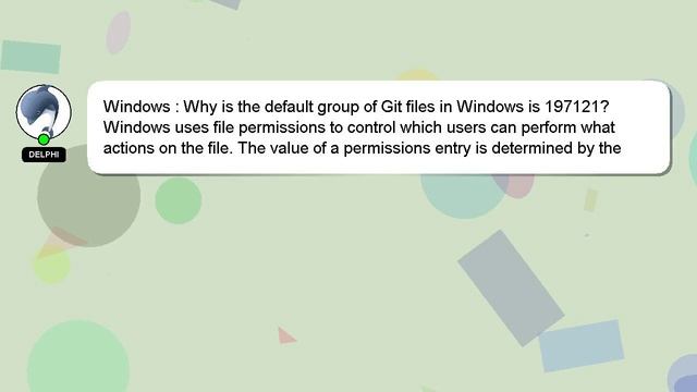 Windows : Why is the default group of Git files in Windows is 197121? смотреть онлайн