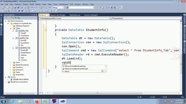 RDLC Report C# | Multiple Reports in Same Report Viewer Page in c# Windows Form with SQL Server смотреть онлайн