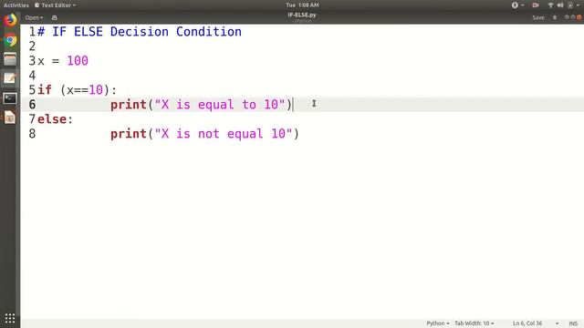 Python Tutorial 8 - IF ELSE ELIF Decision Condition смотреть онлайн