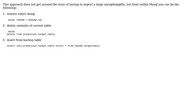 Databases: Can mysql restore a single table from a large mysqldump? (3 Solutions!!) смотреть онлайн