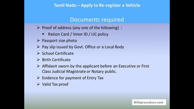 Tamil Nadu - Re-register a Vehicle смотреть онлайн