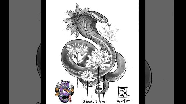 Sneaky Snake tattoo design (procreate time lapse) смотреть онлайн