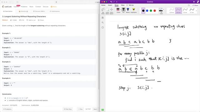 Longest Substring Without Repeating Characters | LeetCode #3 in Python смотреть онлайн