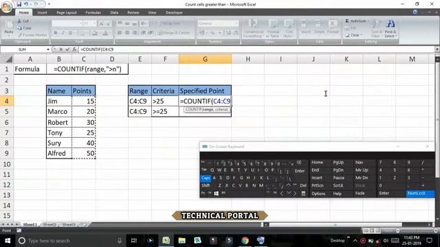 How To Count Cells Greater Than Some Specific Value:"COUNTIF" Formula In MS Excel #TECHNICAL_PORTAL смотреть онлайн