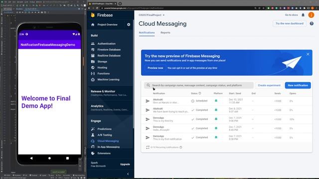Notifications / Firebase Cloud Messaging Demo смотреть онлайн