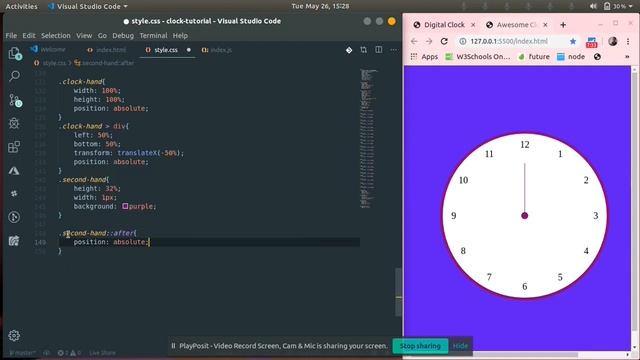 Analog Clock - How To Make An Analog Clock With HTML, CSS And JAVASCRIPT #webprogramming смотреть онлайн