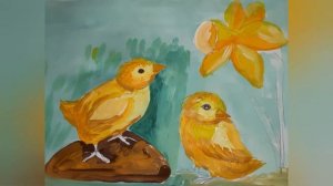 ИЗО 4 класс. Как нарисовать цыплят.