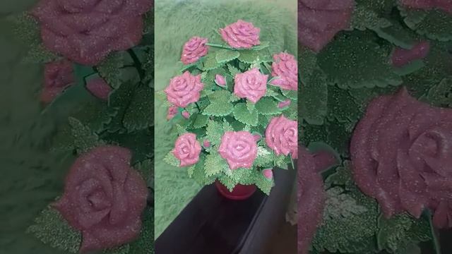 Роза из глитерного фоамирану. смотреть онлайн
