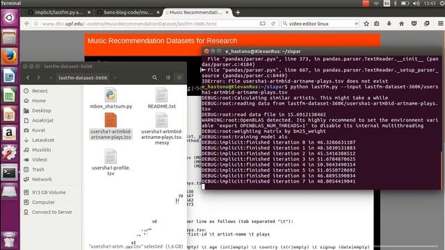 Calculating Similar Artists from Last.fm Dataset (Python, Implicit, Ubuntu) смотреть онлайн