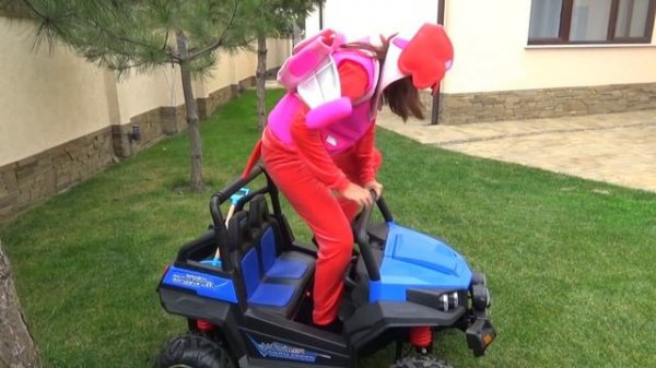 Ferrari power wheels car stuck in the mud