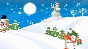 Футаж Зимние забавы мультяшек