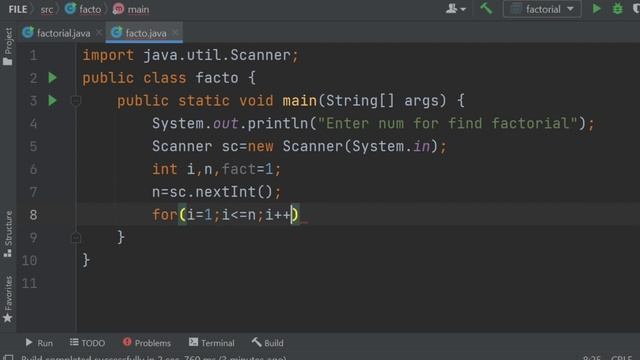 Program to Find the Factorial of the number in java. How to find factorial in Java. смотреть онлайн