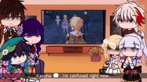 ?✨ Genshin Impact Reacts to Aether being the King of the Abyss ? || Gacha Club