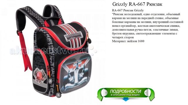 Grizzly RA-667 Рюкзак обзор смотреть онлайн