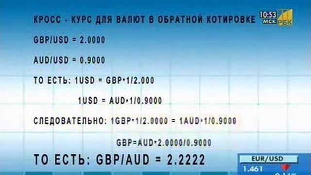 Что такое кросс курсы валют. Примеры расчетов. смотреть онлайн