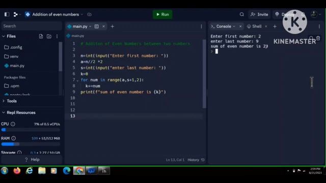 Sum of even numbers in python || Addition of even numbers смотреть онлайн