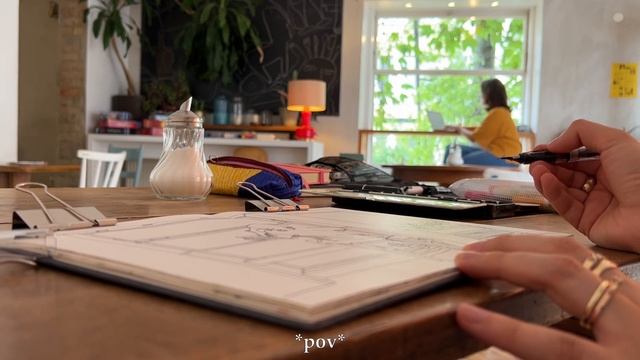 GERMAN CAFÉ: loose watercolor & ink sketchbook painting with JAZZ TUNES смотреть онлайн