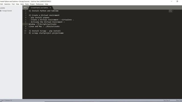 Python Scrapy Tutorial - 5 - Installation with Terminal / Sublime смотреть онлайн