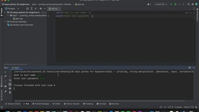 Day 1 of 30 days of python for beginners смотреть онлайн