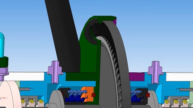 Анимация ТНА (турбонасосный агрегат) ЖРД смотреть онлайн