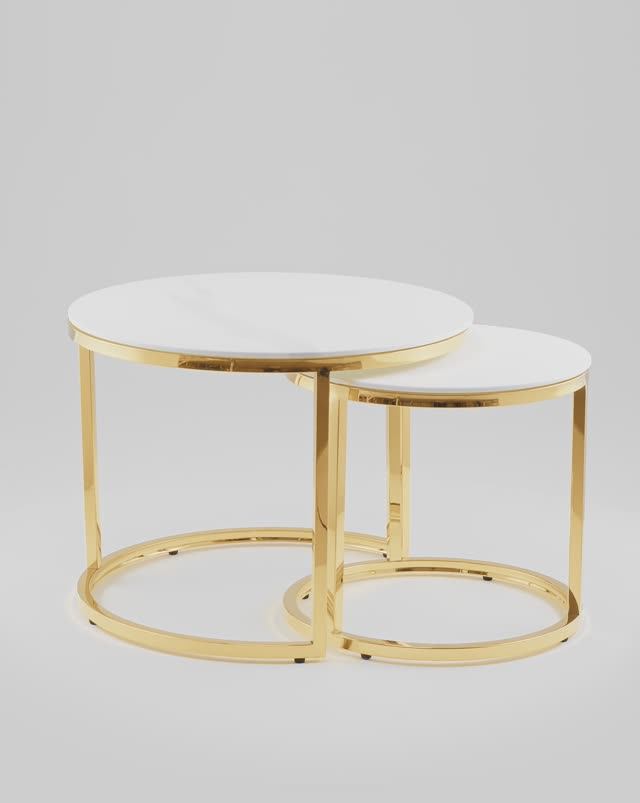 Набор журнальных столиков Селена. Стильные журнальные столики с круглой столешницей смотреть онлайн