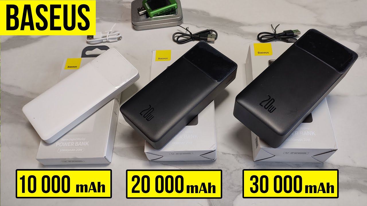 Power Bank Baseus на 10, 20 и 30 000 mAh / ОЗОР и ТЕСТЫ смотреть онлайн
