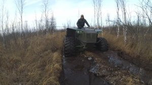 Вездеход РЫСЬ «Квадро» по глубокому болоту. Блокировки в деле + плоское дно!!!