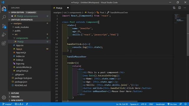 React JS Tutorial - Dom Events смотреть онлайн