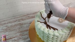 быстрый торт Ветка СИРЕНИ! Украшение белково-заварным кремом! СИРЕНЬ из крема! от ТОРТЫ и КУЛИНАРИЯ