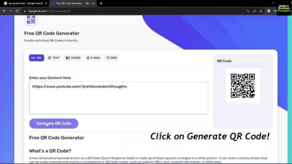 Lifetime Free QR Code Generator by My EG Tool - One click QR Code Generator