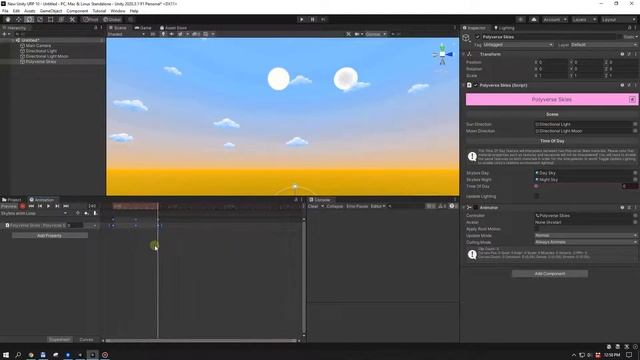 Polyverse Skies 02 - Using the Animation window to animate the time of day смотреть онлайн