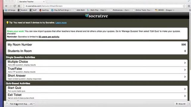 Downloading an Assessment from Socrative смотреть онлайн