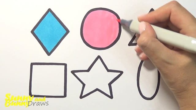 Рисунок и раскраска Геометрические Фигуры ??⚪ Рисунки для детей | Sunny and Bunny Draws смотреть онлайн