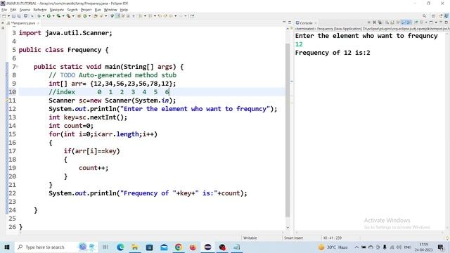 Frequency of a Number in Array | Java Programming. смотреть онлайн