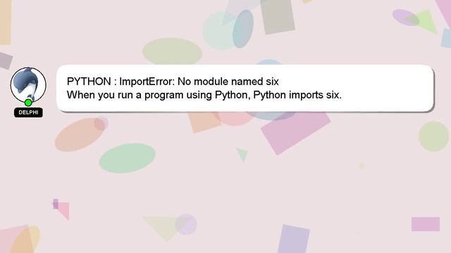 PYTHON : ImportError: No module named six смотреть онлайн