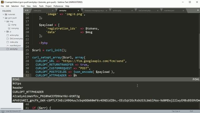 Using FCM send and receive foreground web push notification in PHP/MySQL part4 смотреть онлайн