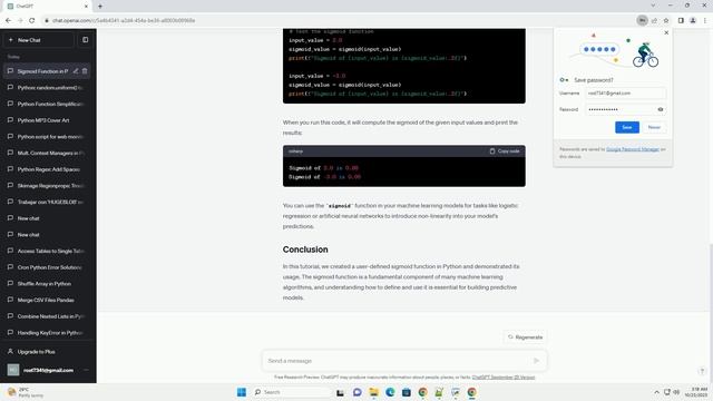 user defined Sigmoid function in python смотреть онлайн