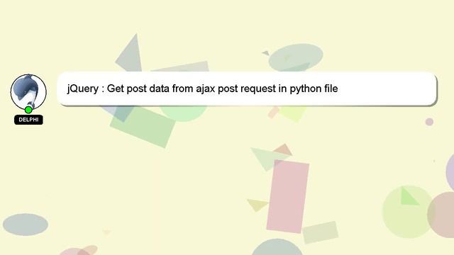 jQuery : Get post data from ajax post request in python file смотреть онлайн
