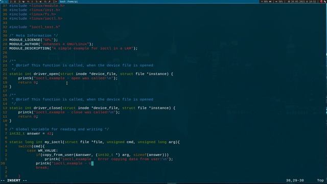 Let's code a Linux Driver - 13: IOCtl in a Linux Kernel Module смотреть онлайн