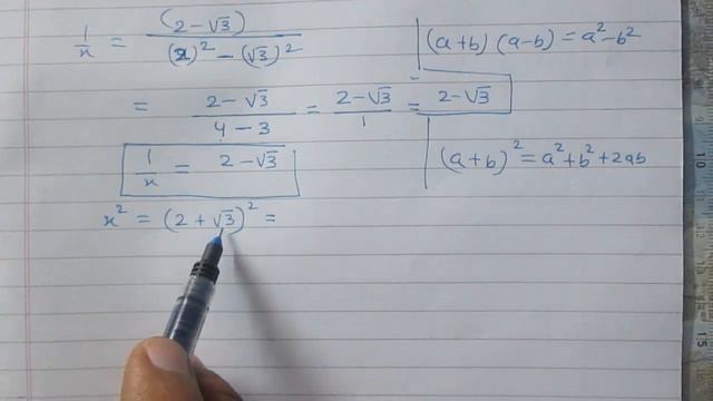 If x = 2 + 3^(1/2) Find x^2 + 1/x^2 Number system Rationalisation class 09 Mathematics смотреть онлайн