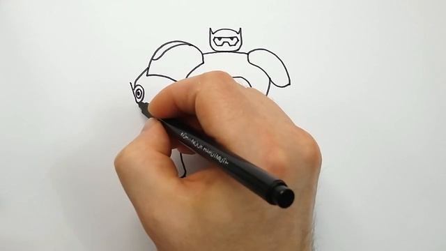 Как Нарисовать Робота Бэймакса из "Город Героев" в броне поэтапно - Картинки Бэймакса своими руками смотреть онлайн