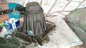 Кашпо из бетона--- за 10 минут.   Быстро и просто.