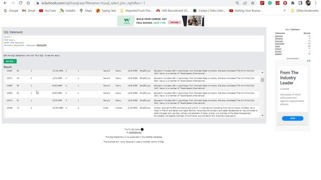 CLASS 23. SQL JOINS - RIGHT JOIN BY SANDEEP DALAL CSE | FROM W3SCHOOLS.COM | SQL FOR BEGINNERS смотреть онлайн