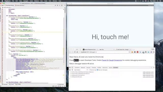 React Native touch events demo смотреть онлайн
