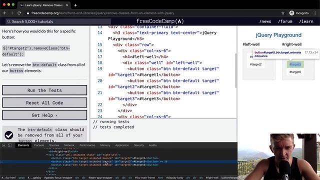 Remove Classes from an Element with jQuery - jQuery - Free Code Camp смотреть онлайн