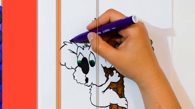 Раскраска Коала на Дереве / Раскраски для детей смотреть онлайн