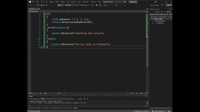 ?C# tutorial for beginners - Exceptions смотреть онлайн