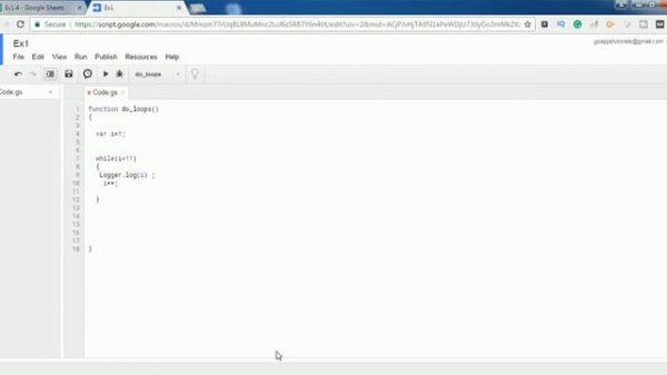 While and Do while loops in google Apps script tutorials - 08